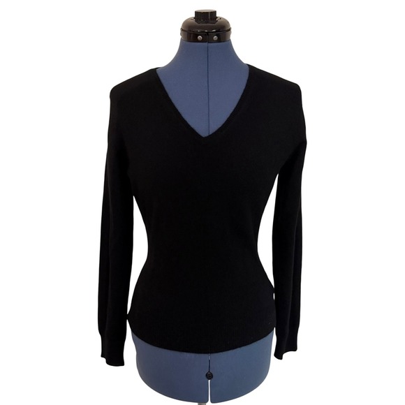 Apt. 9 Sweaters - Apt 9 Womens Black 100% Cashmere V Neck Long Sleeve Sweater Minimalist Career M